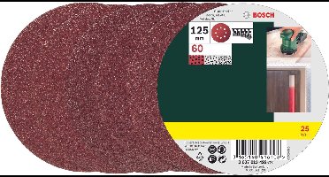 Bosch 25-delige schuurbladenset voor excenterschuurmachines 125 mm - korrel 60