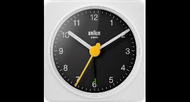Braun BC02WB - Wekker - Analoog - Reis - Wit - Zwart