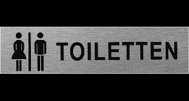Seilflechter Deurbordje - Aluminium - Toiletten - 160 x 40 mm - Zilver