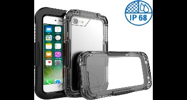 Hoesje geschikt voor Apple iPhone 7 Plus Waterdichte Zwart Hoesje IP68 Certifering tot 10 meter, Hoesje Waterdicht tot 10 meter