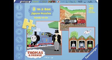 Ravensburger Thomas & Friends. Ready to go- Drie puzzels van 49 stukjes - kinderpuzzel