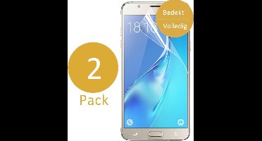 2x Screenprotector geschikt voor Samsung Galaxy J5 (2016) - Glas PET Folie Screenprotector Transparant 0.2mm 9H (Full Screen Protector)