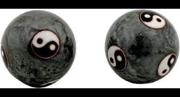 Meridiaankogels Yin Yang Tai Chi grijs - 4 cm