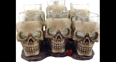 Nemesis Now - Six Shooter Skulls shotglas - Creme