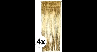 Gouden deurgordijnen 244 cm 4 stuks