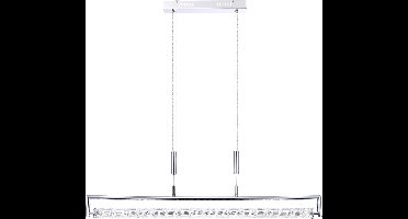 Hanglamp Globo Salmo LED - Chroom - Heldere glazen gedraaide verlichtingsstaaf