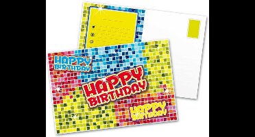 Uitnodigingen Birthday Blocks Ansichtkaarten 6 stuks