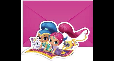 Vegaoo - 6 Shimmer + Shine uitnodigingen en enveloppen