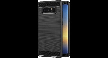Hoesje geschikt voor Samsung Galaxy Note 8 - Geborsteld Siliconen TPU - Zwart Rugged Armor