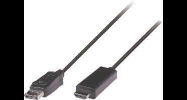 Valueline DisplayPort naar HDMI kabel - 2 meter - Zwart