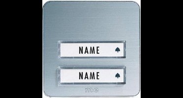 m-e modern-electronics KTA-2 A/S Belplaat Met naambord 2-voudig Zilver 12 V/1 A