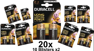 20 Stuks (10 Blisters a 2st) - Duracell LR14/C/Baby/R14/MN 1400/AM-2/E93