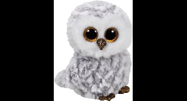 Ty Beanie Pluche uil - knuffel vogel - wit - 15 cm - bosdieren knuffel