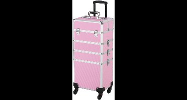 ApexArte® Kapperskoffer - Kapperstas - Visagie - Cosmetica Organizer - Roze