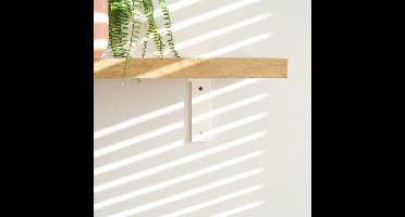 STERKSTAEL Ares Wit - industriële plankdrager – geschikt voor een plank van 20 to 25 cm – kleur wit – incl. bevestigingsmateriaal - poedercoating – staal - 1 stuk