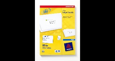 Etiket avery j8161-25 63.5x46.6mm wit 450stuks