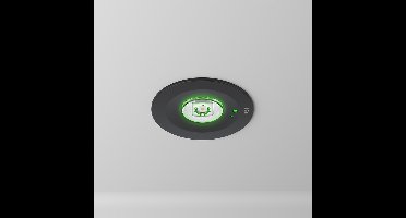 HOFTRONIC – Mirian LED noodverlichting inbouwspot – Zwart polycarbonaat – 1,2W 190lm – 3 uur noodaccu – IP20 – Niet dimbaar – 230V – Verstelbare lens voor gangen en open ruimtes