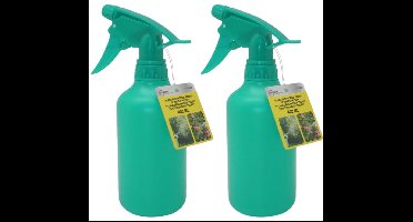 Benson Plantenspuit - 2x stuks - 400 ml - groen - compact - plantensproeier - vernevelaar