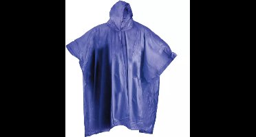 Benson Duurzame regenponcho met capuchon en drukknopen - donkerblauw - 102x127 cm
