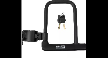 Stahlex superlock Fiets beugelslot - zwart - staal - 16 x 19,3 cm - Fietsslot/scooter/motorslot - Fiets sloten en accessoires