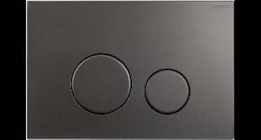 RAYBRO Cortado 65 - Gun Metal - bedieningsplaat - druktoets wc - bedieningspaneel - Universeel - Geberit Delta inbouwreservoir (UP100) - Geberit Sigma (UP320 en UP300) - Rapotec - REZI, Kronenbach - JomoTech.