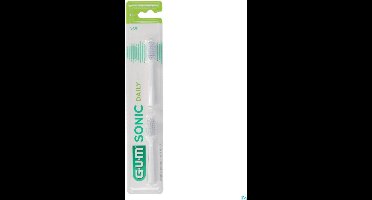 1x GUM Sonic Elektrische Tandenborstel - Wit + 1x GUM Opzetborstels Wit