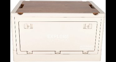 Norlander Krat met Houten Deksel - 43,7 x 30,7 x 25 cm - Wit