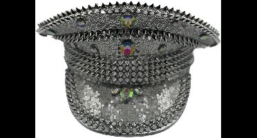 Luxe Kapiteinspet - Carnavals outfit - politiepet dames - pet zilver - militaire hoed - festival pet - sail pet - vrijgezellenfeest outfit