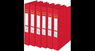 Esselte Ringband mappen/ordners - 6x - rood - A4 - opbergen - kantoorartikelen