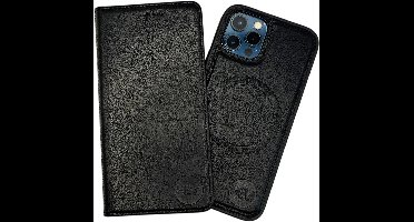 HEM Chique case geschikt voor Apple iPhone 16 Pro hoesje met pasjeshouder,fotovakje, magneetring & magsafe met uitneembare binnenkant Chique Black