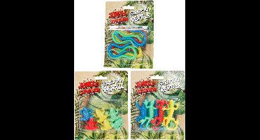 Stretch reptielen 10cm 6 stuks op kaart