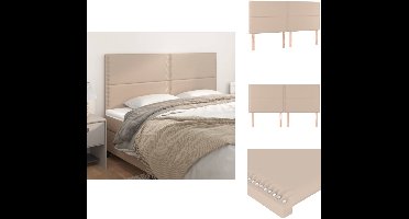 vidaXL Hoofdbord - Hoofdborden - Hoofdeinde - Houten Hoofdbord - Hoofdborden 4 st 90x5x78/88 cm kunstleer cappuccinokleurig