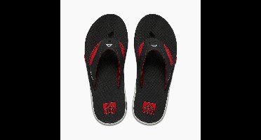 Reef Heren Slipper model Fanning Pregame - Zwart/Rood/Wit - Maat 44