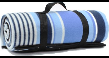 Picknickkleed blauw met streep 150x170