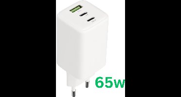Mobiparts - 65 Watt Universele GaN QC Snellader 65W - USB-C - PD 3.0 - Geschikt voor o.a. Laptops, Tablets, Apple iPhone en Samsung Smartphones V2