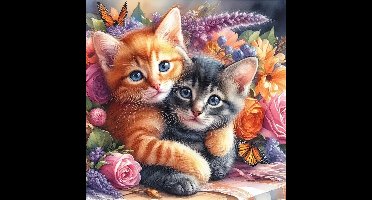 Diamond painting - Kittens Knuffelend - 30x30cm