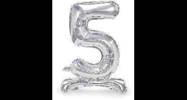 Folieballon staand 5 jaar zilver