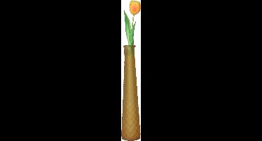 Decoris Vaas/bloemenvaas van gerecycled glas - D7 x H32 cm - transparant lichtbruin