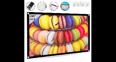 Vizual Projectiescherm - Zenwire - Projectiedoek - 150 inch, 332x187 cm - 16:9 - Beamer scherm - Opvouwbaar projectiedoek - Uitrekbaar - Projectiescherm beamer