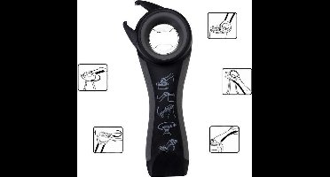 *** 5-in-1 opener - Bieropener - Flesopener - Blikopener - Keukengerei - Multifunctioneel - RVS/Siliconen - Zwart/grijs - Doppen van Flessen te Verwijderen van Heble® ***