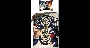 Jujutsu Kaisen Dekbedovertrek, Yuji - Eenpersoons - 140 x 200 cm / 70 x 90 cm - Polyester