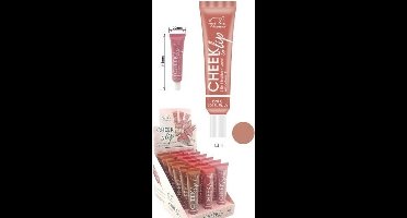Easy Paris Cosmetics - Blush - Lipgloss - Lipstick - Lippenbalsem - Rouge - Vloeibaar - Cheek to Lip - 2 in 1 - Vitamine E - Bruin Roze - Nummer 01