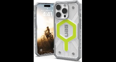 UAG - Pathfinder Mag geschikt voor iPhone 16 Pro Hoesje - transparant/neon