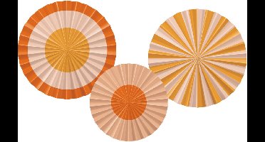 Folat - Decoratiewaaiers pretty peachy - 3 stuks