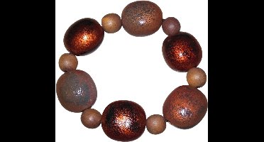 Armband kralen groot+klein bruine tinten