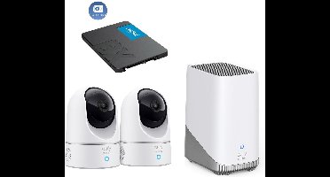 eufy Security E220 Binnencamera 2K Pan & Tilt - Indoor Cam - 2-pack + HomeBase 3 voor 24/7 opname + 240GB SSD - Bundelvoordeel