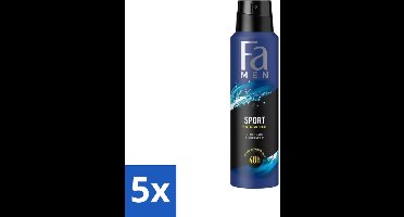 Fa Men - Sport - Deodorant Spray - Vitaliserende Geur - 150 ml - Bulkverpakking - 5 stuks