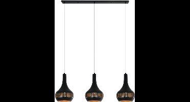 Various Canna Hanglamp 3-Lichts- Modern Design- Zwart- 125 cm- Ø25 cm
