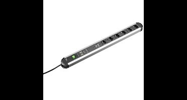 BACHMANN PRIMO stekkerdoos 6x randaarde, volledige apparaatbeveiliging, schakelaar, USB oplader, 1,75 m