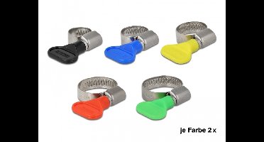Vlinderslangklemset - diverse diameters - 10 stuks - diverse kleuren